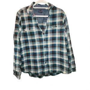 Woolrich Outdoors Dark Teal Plaid Button Down Men's XL